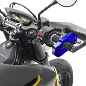 Trava de Guidão MOTO-LOCK® instalada, oferecendo proteção antifurto para motocicletas.